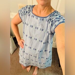 Chic Blue Striped Mini Dress